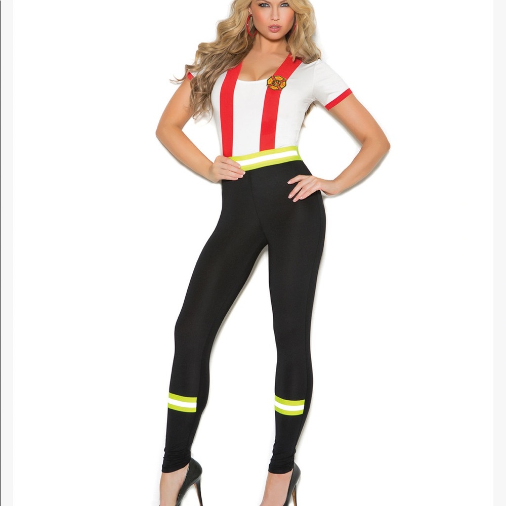 Elegant Moments Light My Fire Hero Firefighter Leggings with attached suspenders